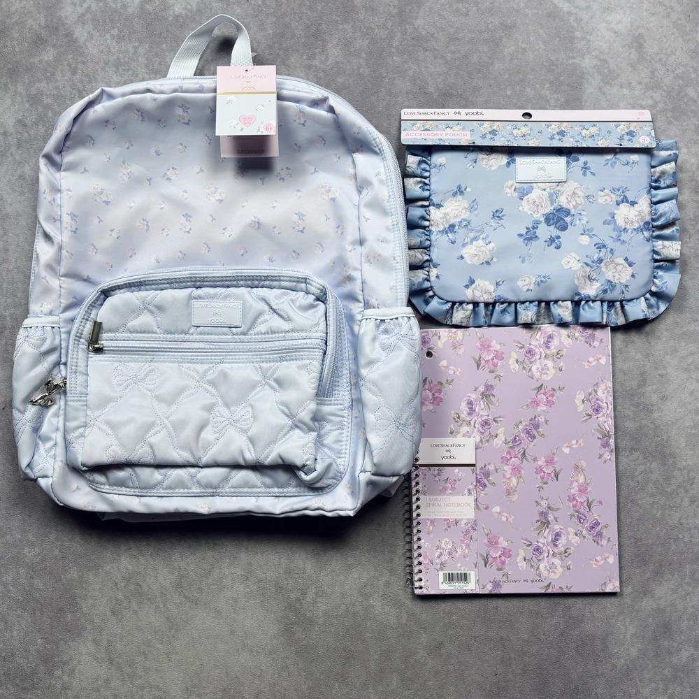LoveShackFancy Target NWT Backpack  Notebook Pouch Everblooming Rosettes Ditsy